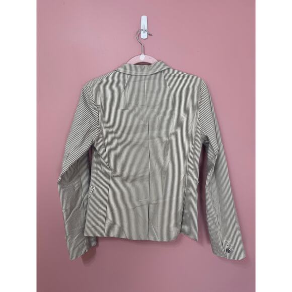 NEW NWT J.Crew 100% Cotton Pin Stripe Button-Front Blazer Size 4 - Picture 2 of 3
